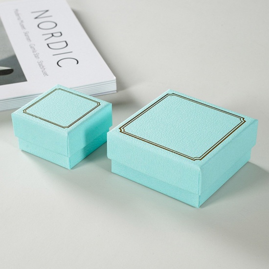 Imagen de Cajas Papel de Cuadrado , Azul Claro 5cm x 5cm x 3cm , 10 Unidades