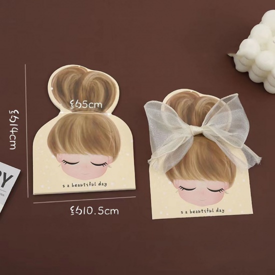 Bild von Paper Jewelry Hair Accessories Display Card Multicolor Girl Pattern 14cm x 10.5cm, 50 PCs