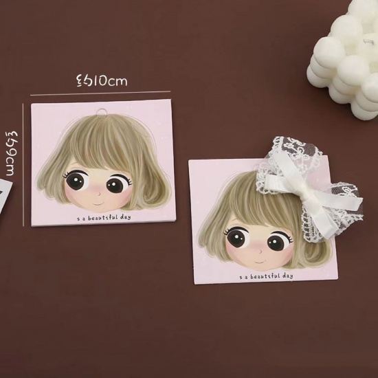 Bild von Paper Jewelry Hair Accessories Display Card Multicolor Girl Pattern 10cm x 9cm, 50 PCs