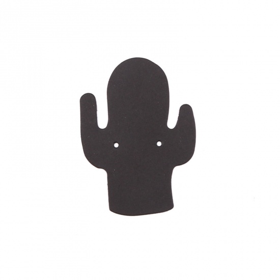 Picture of Paper Jewelry Earrings Display Card Black Cactus 5.5cm x 4cm, 100 Sheets
