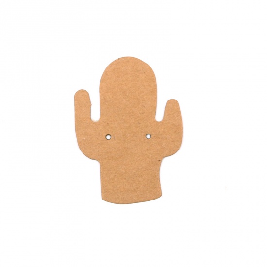 Picture of Paper Jewelry Earrings Display Card Brown Cactus 5.5cm x 4cm, 100 Sheets