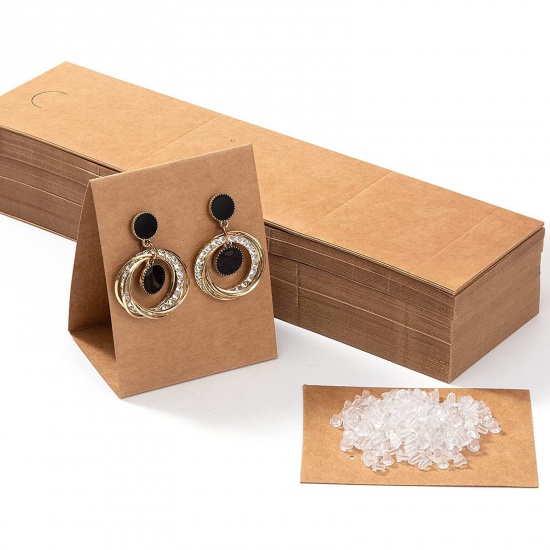 Picture of Paper Jewelry Earrings Display Card Brown 1 Set