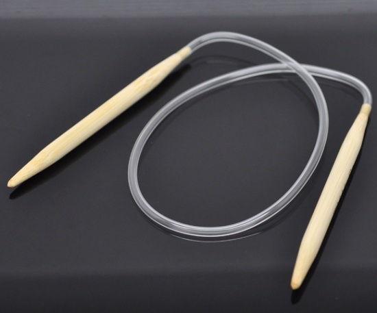 Picture of (US10.5 6.5mm) Bamboo Circular Knitting Needles Natural 50cm(19 5/8") long, 1 Pair