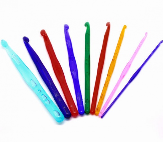 Bild von 3-12mm Acryl Plastik Häkelnadeln Stricknadeln 15cm lang, 1 Set(9 Stück/Set)
