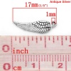 Picture of Zinc Based Alloy Charms Pendants Angel Wing Antique Silver Color 17mm( 5/8") x 5mm( 2/8"), 50 PCs