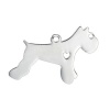 Picture of 304 Stainless Steel Pet Silhouette Blank Stamping Tags Pendants Schnauzer Animal Heart Silver Tone One-sided Polishing 31mm x 21mm, 1 Piece