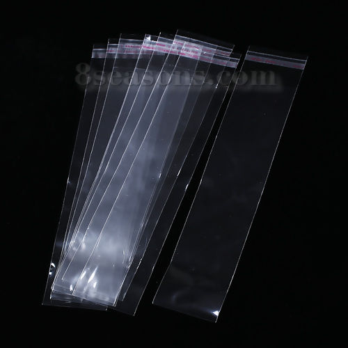 Image de Pochettes Autocollantes en Plastique Rectangle Transparent (Espace Utilisable: 21cm x 5cm) 24cm x 5cm, 200 Pcs