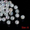 Picture of Acrylic Bubblegum Beads Ball Clear AB Color Crackle About 8mm Dia, Hole: Approx 2mm, 200 PCs