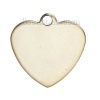 Picture of Stainless Steel Blank Stamping Tags Charms Heart Gold Plated Roller Burnishing 20mm x 20mm, 3 PCs