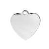 Picture of Stainless Steel Blank Stamping Tags Charms Heart Silver Tone One-sided Polishing 20mm x 20mm, 2 PCs