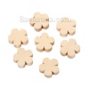 ウッドビーズ フラワー ナチュラル 約 20mm x 20mm、 穴：約 2.2mm、 50 個 の画像