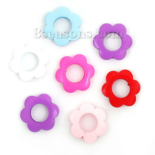 Picture of Wood Spacer Beads Flower At Random 30mm x 27mm, Hole: Approx 2.2mm, 10 PCs