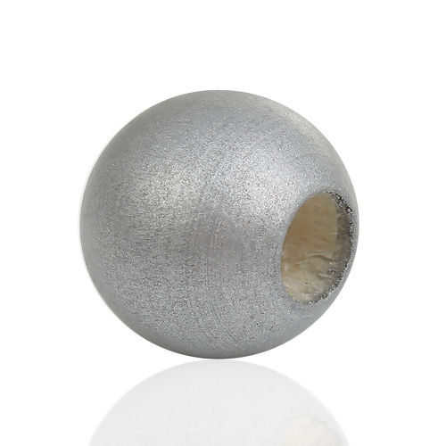 Picture of Hinoki Wood Spacer Beads Ball Silver About 25mm - 24mm Dia., Hole: Approx 9mm, 20 PCs
