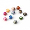 Picture of Acrylic Beads Round At Random Ink Spot Pattern About 8mm Dia, Hole: Approx 1.6mm, 300 PCs