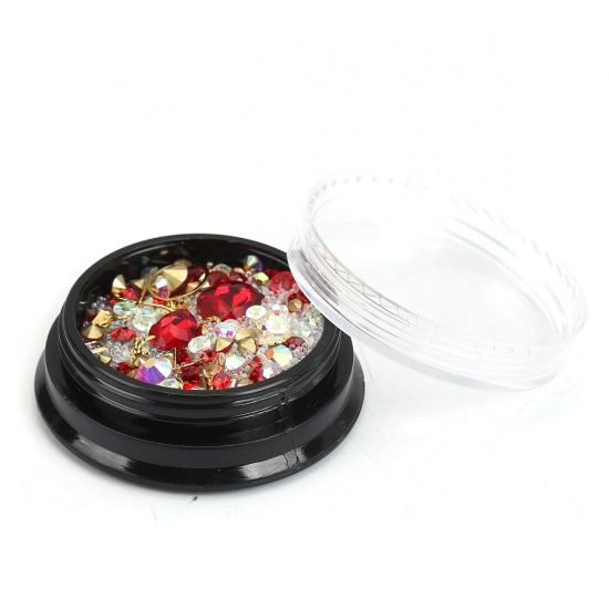Picture of Mixed Resin Jewelry Tools Round Red At Random 4cm(1 5/8") Dia., 1 Set
