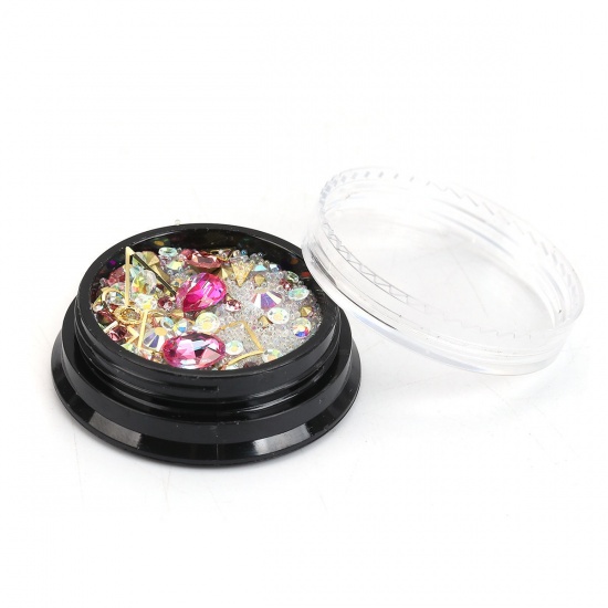 Picture of Mixed Resin Jewelry Tools Round Pink At Random 4cm(1 5/8") Dia., 1 Set