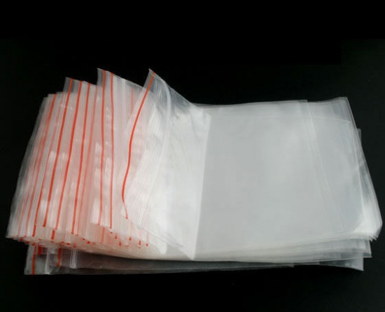 プラスチック製 ジッパー式ポリ袋 長方形 透明 (使用可能なスペース：21cm x 15cm) 22cm x15cm、 100 PCs の画像