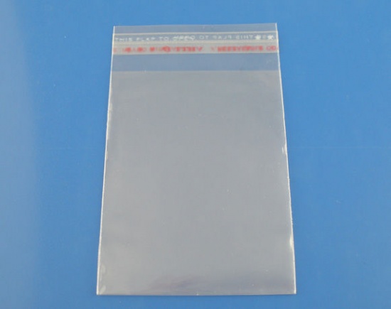 Image de Sachet Pochette Autocollant en Plastique Rectangle Transparent (Espace Utilisable: 10cm x 7cm) 12cm x 7cm, 200 PCs