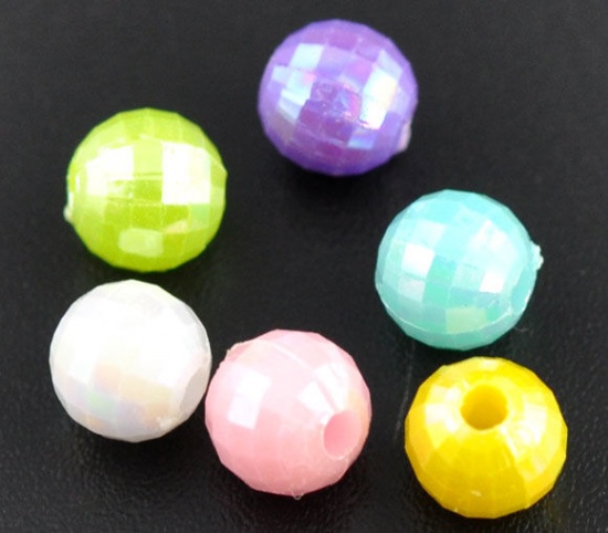 Picture of Acrylic Bubblegum Beads Ball At Random Faceted About 6mm x 6mm, Hole: Approx 1.3mm, 400 PCs