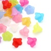 Picture of Frosted Acrylic Beads Lucite Lily Flower At Random About 14mm x 10mm, Hole: Approx 1.2mm, 200 PCs