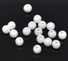 Immagine di ABS Imitazione Pearl Perline Palla Bianco Circa 4mm Dia, Foro: Circa 1mm, 2000 Pz