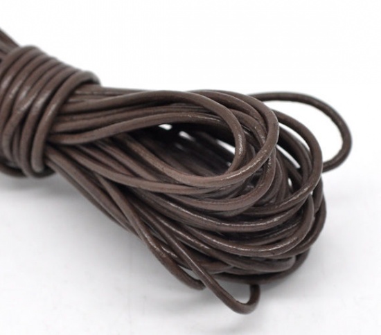Picture of Coffee Leatheroid Jewelry Cord 2mm, sold per packet of 10M