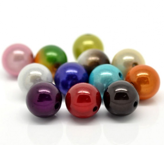 Bild von Acryl Miracle Perlen Rund gemischt ca 14mm D. Loch:ca 2mm 100 Stück