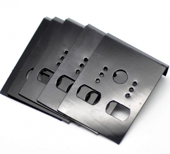 Picture of Plastic Jewelry Earrings Ear Studs Display Cards Rectangle Black 4.2x3cm(1 5/8"x1 1/8"), 100 Sheets