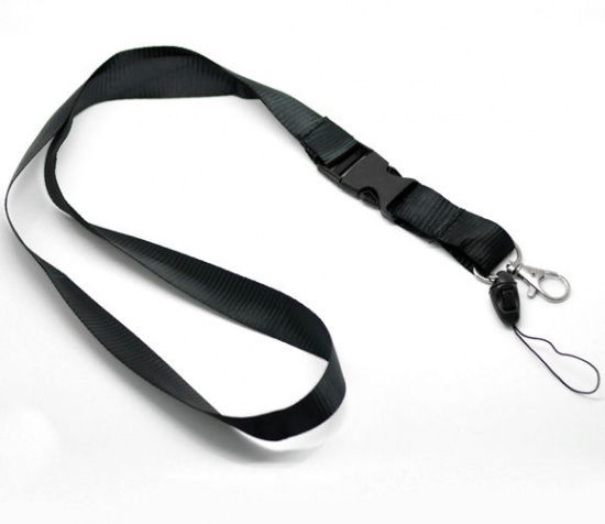Picture of Polyester ID Holder Neck Strap Lanyard Black 57cm(22 4/8") long, 5 PCs