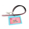 Picture of Pink Acrylic Rhinestone ID Holder Neck Strap Lanyard 52cm(20 4/8") long, 1 Piece