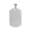Picture of 304 Stainless Steel Blank Stamping Tags Pendants Rectangle Silver Tone One-sided Polishing 4.3cm x 22mm, 3 PCs
