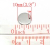 Picture of Stainless Steel Pendants Round Silver Tone Blank Stamping Tags One Side 10mm Dia., 50 PCs