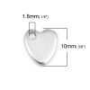 Picture of Stainless Steel Pendants Heart Silver Tone Blank Stamping Tags One Side 10mm x 9mm, 50 PCs