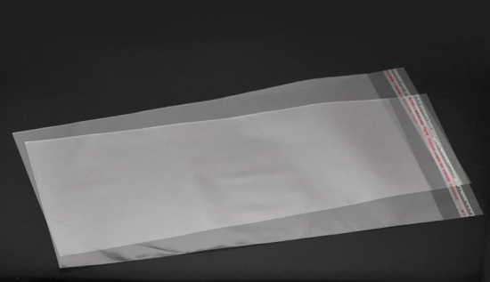 Image de Sachet Pochette Autocollant en Plastique Rectangle Transparent (Espace Utilisable: 23.5cmx12cm) 26.5cm x 12cm, 100 PCs