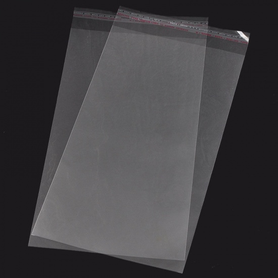 Image de Sachet Pochette Autocollant en Plastique Rectangle Transparent (Espace Utilisable: 28x16cm) 32cm x 16cm, 50 PCs