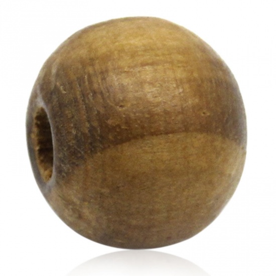 Imagen de Cuentas Madera de Ronda,Café,Cebra Raya 10mm Diámetro, Aguero: acerca de 3mm, 300 Unidades
