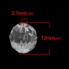Bild von Acryl Perlen Rund Transparent Facettiert Imitat Kristall ca. 12mm x 11mm, Loch:ca. 2.7mm, 100 Stück