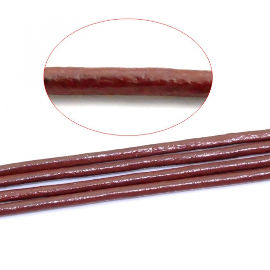 Picture of Cowhide Leather Jewelry Cord Dark Red 2mm Dia,10M Length