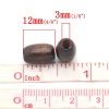 Imagen de Cuentas Madera de Óvalo,Café 12mm x 8mm, Aguero: acerca de 3mm, 300 Unidades