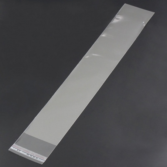 プラスチック製 接着ポリ袋 長方形 透明 (使用可能なスペース：27.3x4.4cm) 30.5cm x 4.4cm、 200 PCs の画像