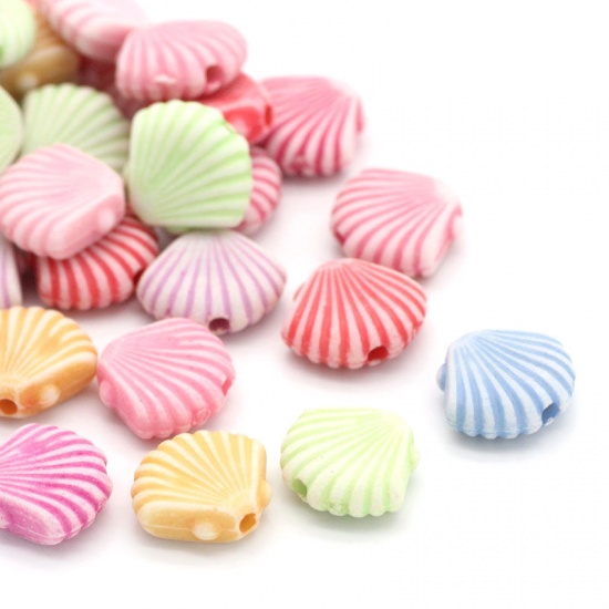 Picture of Acrylic Bubblegum Beads Shell At Random About 12mm x 10mm, Hole: Approx 1mm, 200 PCs
