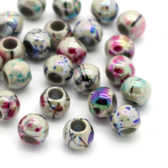 Picture of Acrylic Drawbench Bubblegum Beads Round At Random AB Color About 8mm Dia, Hole: Approx 4mm, 500 PCs