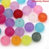 Picture of Acrylic Bubblegum Beads Ball At Random Frosted About 10mm Dia, Hole: Approx 1.6mm, 200 PCs