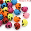 Picture of Acrylic Day Of The Dead Beads Sugar Skull At Random About 13mm x 10mm, Hole: Approx 1.8mm, 100 PCs