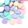 Picture of Pastel Acrylic Bubblegum Beads Heart At Random About 8mm x 8mm, Hole: Approx 1.5mm, 300 PCs