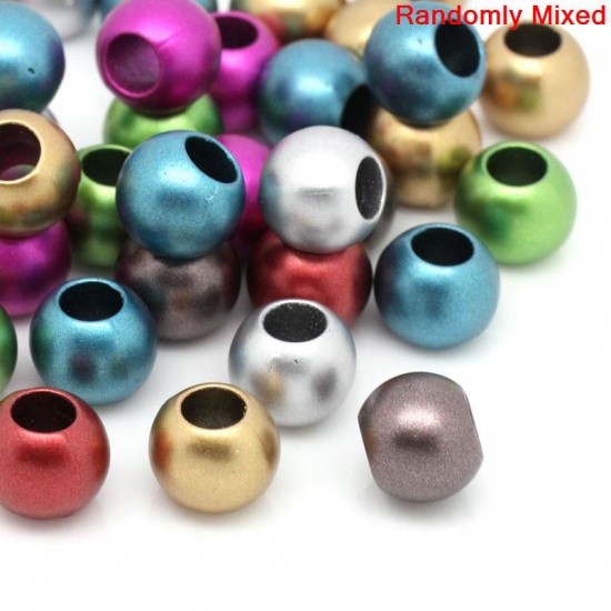 Picture of Acrylic European Style Large Hole Charm Beads Ball At Random About 12mm Dia, Hole: Approx 5.7mm, 200 PCs
