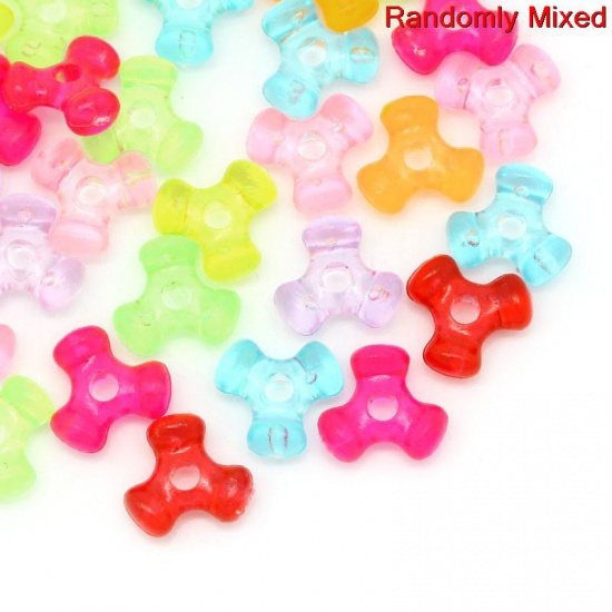 Picture of Transparent Acrylic Bubblegum Beads Triangle At Random About 10mm x 9mm, Hole: Approx 2mm, 1000 PCs