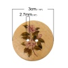 Picture of Wood Sewing Buttons Scrapbooking Round At Random 2 Holes Flower Pattern 3cm Dia, 20 PCs