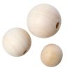 ウッド スペーサ ビーズ 円形 自然な色 約 2cm-3cm直径、 穴：約 3.8mm-5mm、 30 個 の画像