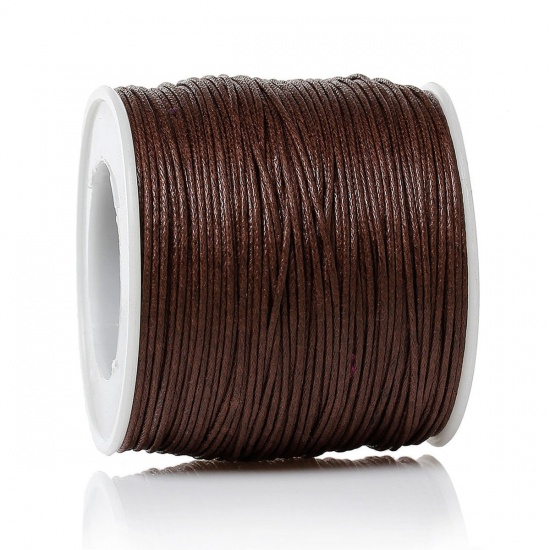 Picture of Wax Rope Jewelry Thread Cord Coffee 0.5mm, 2 Rolls (About 100Yard/Roll)